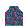 Hot Pink Hibiscus Tropical Pattern Print Adjustable Apron