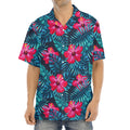 Hot Pink Hibiscus Tropical Pattern Print Aloha Shirt