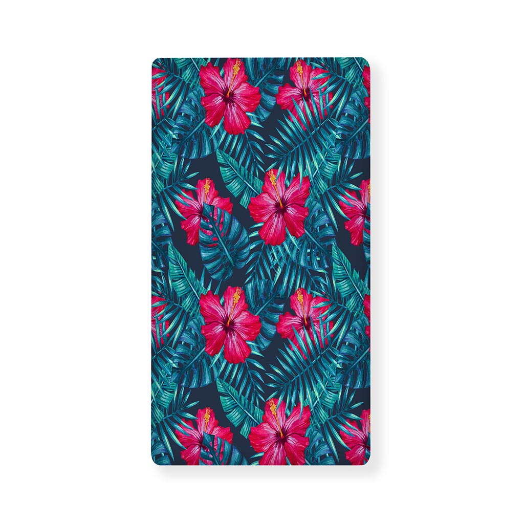 Hot Pink Hibiscus Tropical Pattern Print Baby Crib Sheet