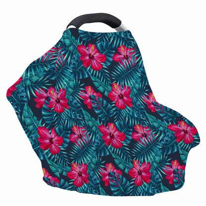 Hot Pink Hibiscus Tropical Pattern Print Baby Seat Cover