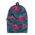 Hot Pink Hibiscus Tropical Pattern Print School Backpack