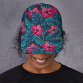 Hot Pink Hibiscus Tropical Pattern Print Baseball Cap