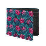 Hot Pink Hibiscus Tropical Pattern Print Bifold Wallet