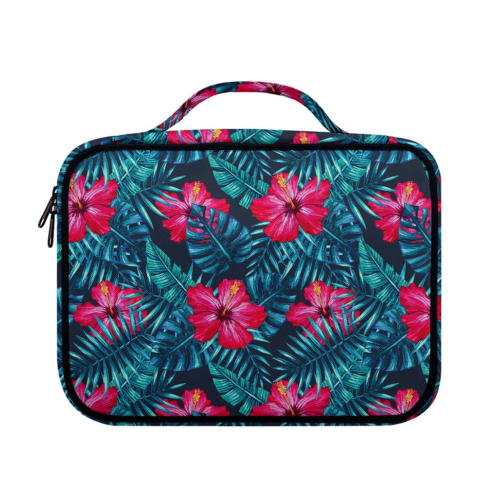 Hot Pink Hibiscus Tropical Pattern Print Briefcase Bible Bag