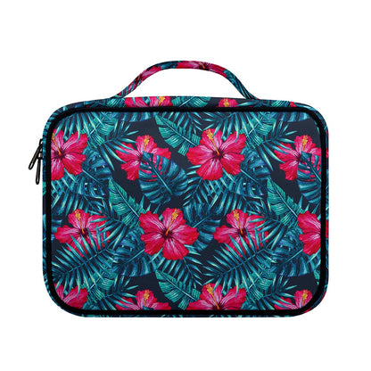Hot Pink Hibiscus Tropical Pattern Print Briefcase Bible Bag