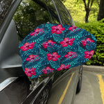 Hot Pink Hibiscus Tropical Pattern Print Car Side Mirror Covers