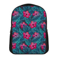 Hot Pink Hibiscus Tropical Pattern Print Casual Backpack