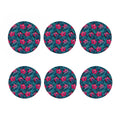 Hot Pink Hibiscus Tropical Pattern Print Coaster Set