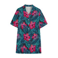 Hot Pink Hibiscus Tropical Pattern Print Cotton Hawaiian Shirt