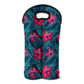 Hot Pink Hibiscus Tropical Pattern Print Double Neoprene Wine Tote