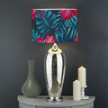 Hot Pink Hibiscus Tropical Pattern Print Drum Lamp Shade