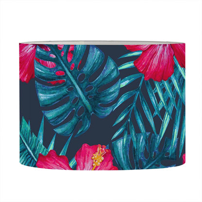 Hot Pink Hibiscus Tropical Pattern Print Drum Lamp Shade