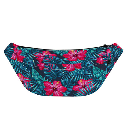 Hot Pink Hibiscus Tropical Pattern Print Fanny Pack
