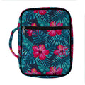 Hot Pink Hibiscus Tropical Pattern Print Front Pocket Bible Bag