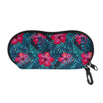 Hot Pink Hibiscus Tropical Pattern Print Glasses Case
