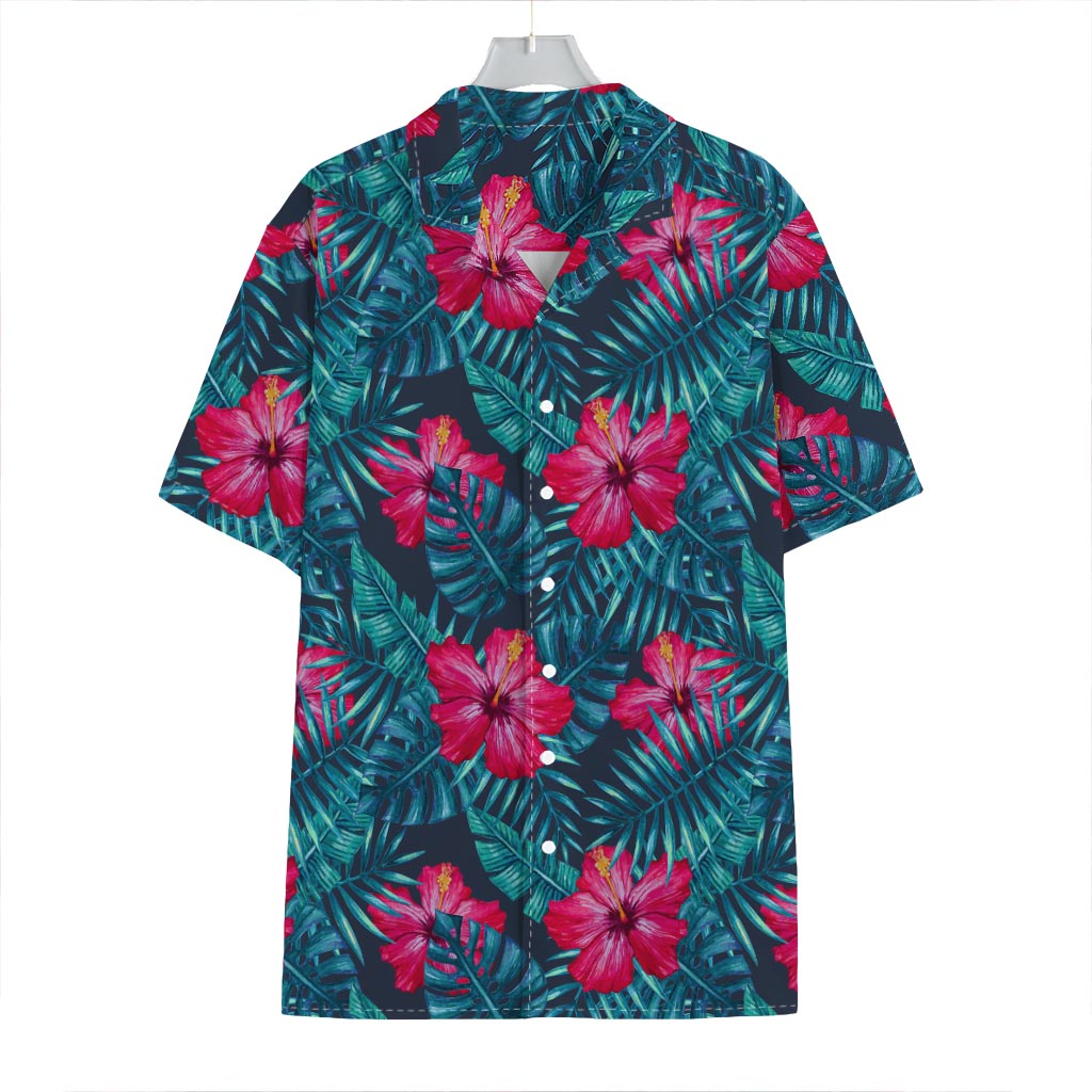 Hot Pink Hibiscus Tropical Pattern Print Hawaiian Shirt