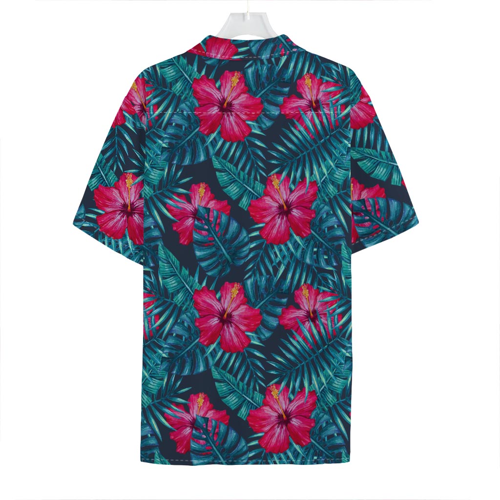 Hot Pink Hibiscus Tropical Pattern Print Hawaiian Shirt