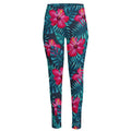 Hot Pink Hibiscus Tropical Pattern Print High-Waisted Pocket Leggings