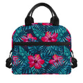 Hot Pink Hibiscus Tropical Pattern Print Insulated Lunch Bag