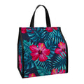 Hot Pink Hibiscus Tropical Pattern Print Insulated Lunch Tote