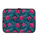 Hot Pink Hibiscus Tropical Pattern Print Laptop Sleeve