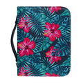 Hot Pink Hibiscus Tropical Pattern Print Leather Bible Cover