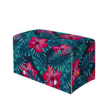 Hot Pink Hibiscus Tropical Pattern Print Leather Tissue Box Cover