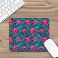 Hot Pink Hibiscus Tropical Pattern Print Mouse Pad