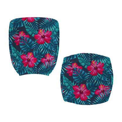 Hot Pink Hibiscus Tropical Pattern Print Office Chair Cover