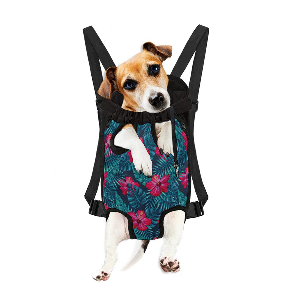 Hot Pink Hibiscus Tropical Pattern Print Pet Carrier Backpack