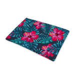 Hot Pink Hibiscus Tropical Pattern Print Pet Cooling Mat Cover