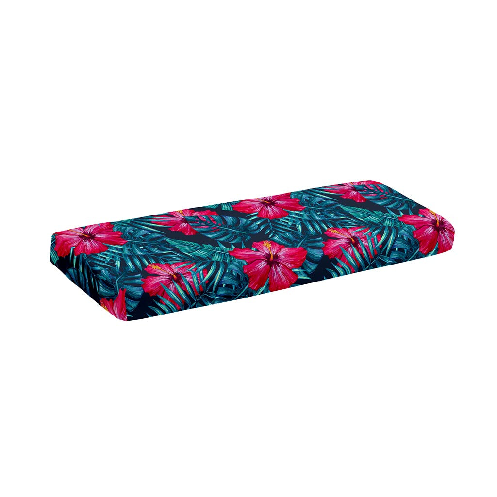 Hot Pink Hibiscus Tropical Pattern Print Piano Keyboard Cover