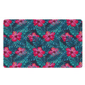 Hot Pink Hibiscus Tropical Pattern Print Polyester Doormat