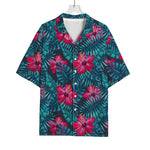 Hot Pink Hibiscus Tropical Pattern Print Rayon Hawaiian Shirt