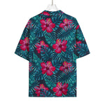 Hot Pink Hibiscus Tropical Pattern Print Rayon Hawaiian Shirt