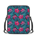 Hot Pink Hibiscus Tropical Pattern Print Rectangular Crossbody Bag