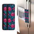 Hot Pink Hibiscus Tropical Pattern Print Refrigerator Handle Covers