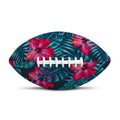 Hot Pink Hibiscus Tropical Pattern Print Rugby Ball
