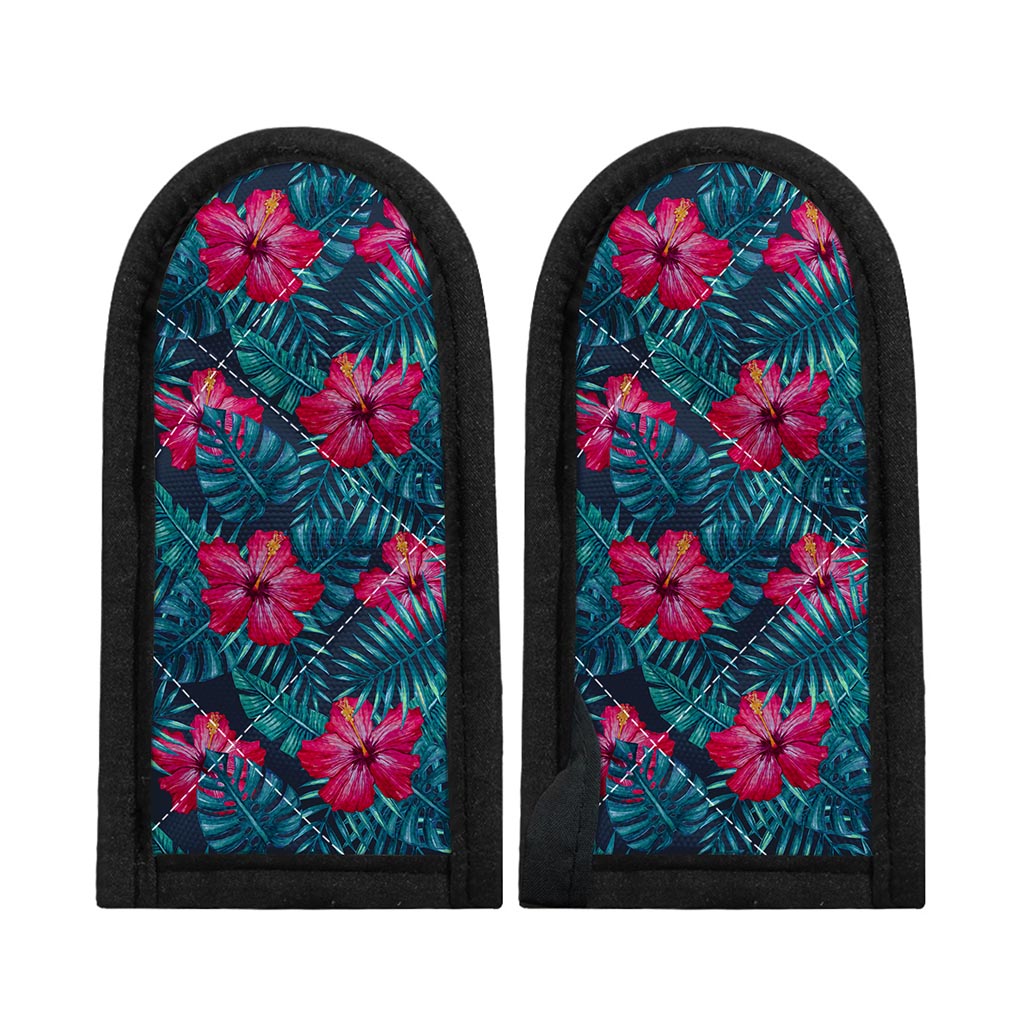 Hot Pink Hibiscus Tropical Pattern Print Skillet Handle Cover