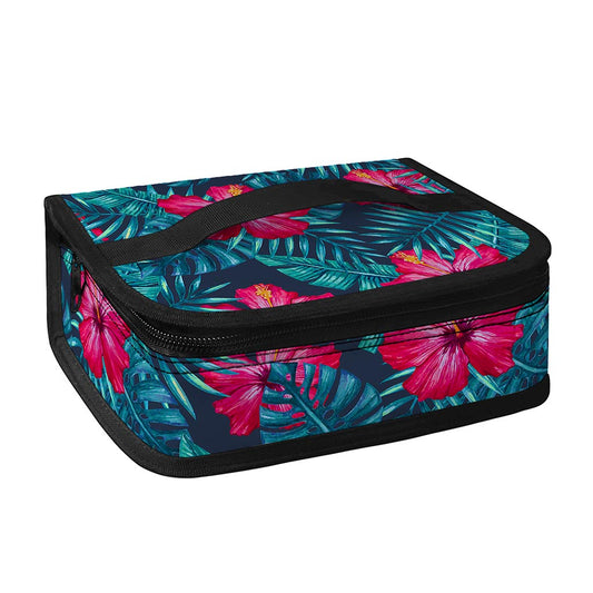 Hot Pink Hibiscus Tropical Pattern Print Small Lunch Bag