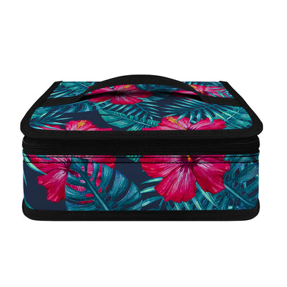 Hot Pink Hibiscus Tropical Pattern Print Small Lunch Bag