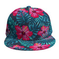Hot Pink Hibiscus Tropical Pattern Print Snapback Cap