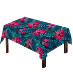 Hot Pink Hibiscus Tropical Pattern Print Tablecloth