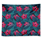 Hot Pink Hibiscus Tropical Pattern Print Tapestry