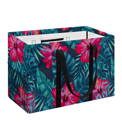 Hot Pink Hibiscus Tropical Pattern Print Utility Tote Bag