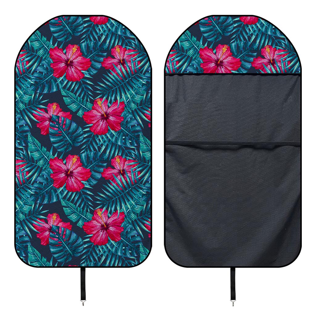 Hot Pink Hibiscus Tropical Pattern Print Waterproof Car Seat Cover