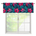 Hot Pink Hibiscus Tropical Pattern Print Window Valance