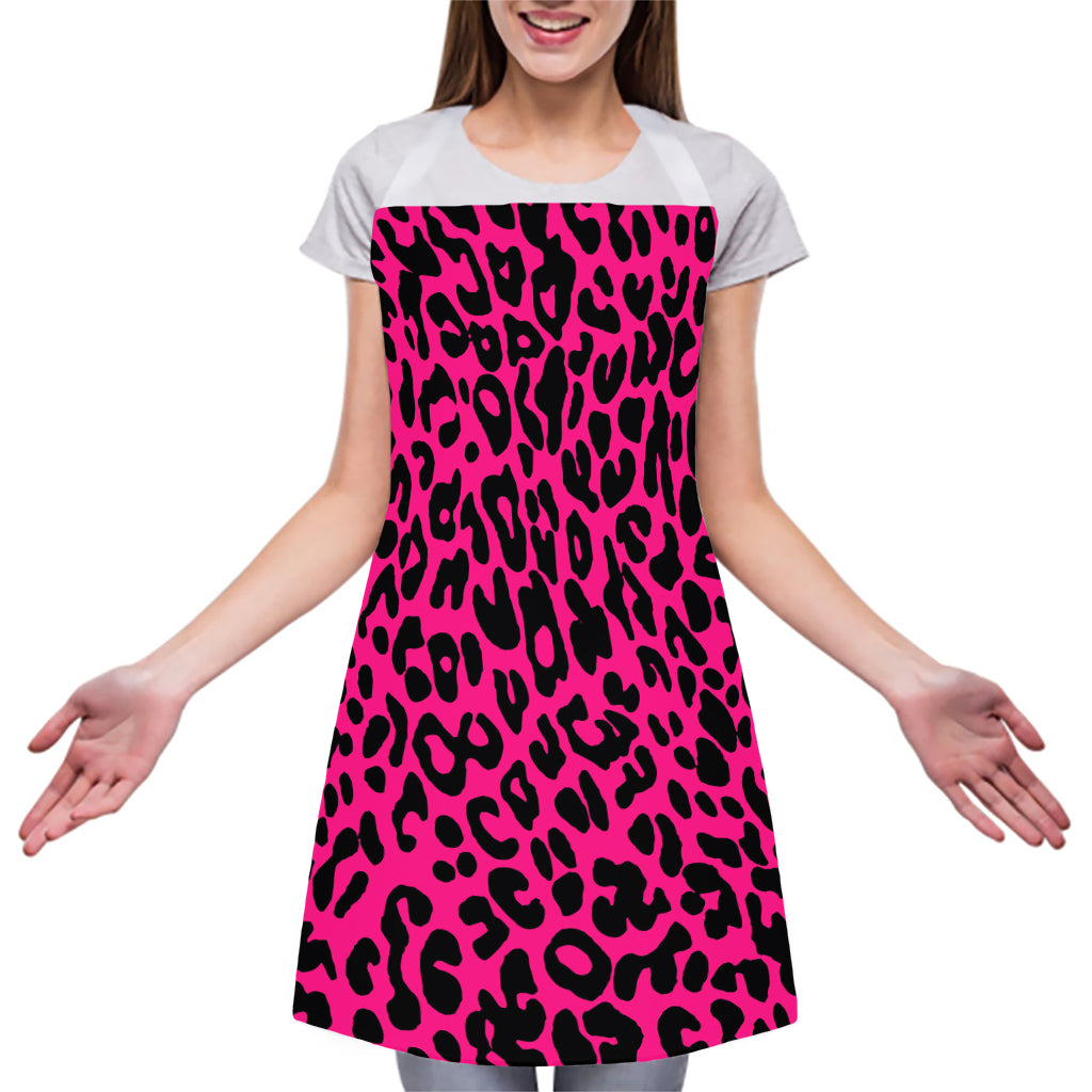 Hot Pink Leopard Print Adjustable Apron