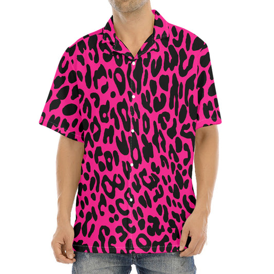 Hot Pink Leopard Print Aloha Shirt