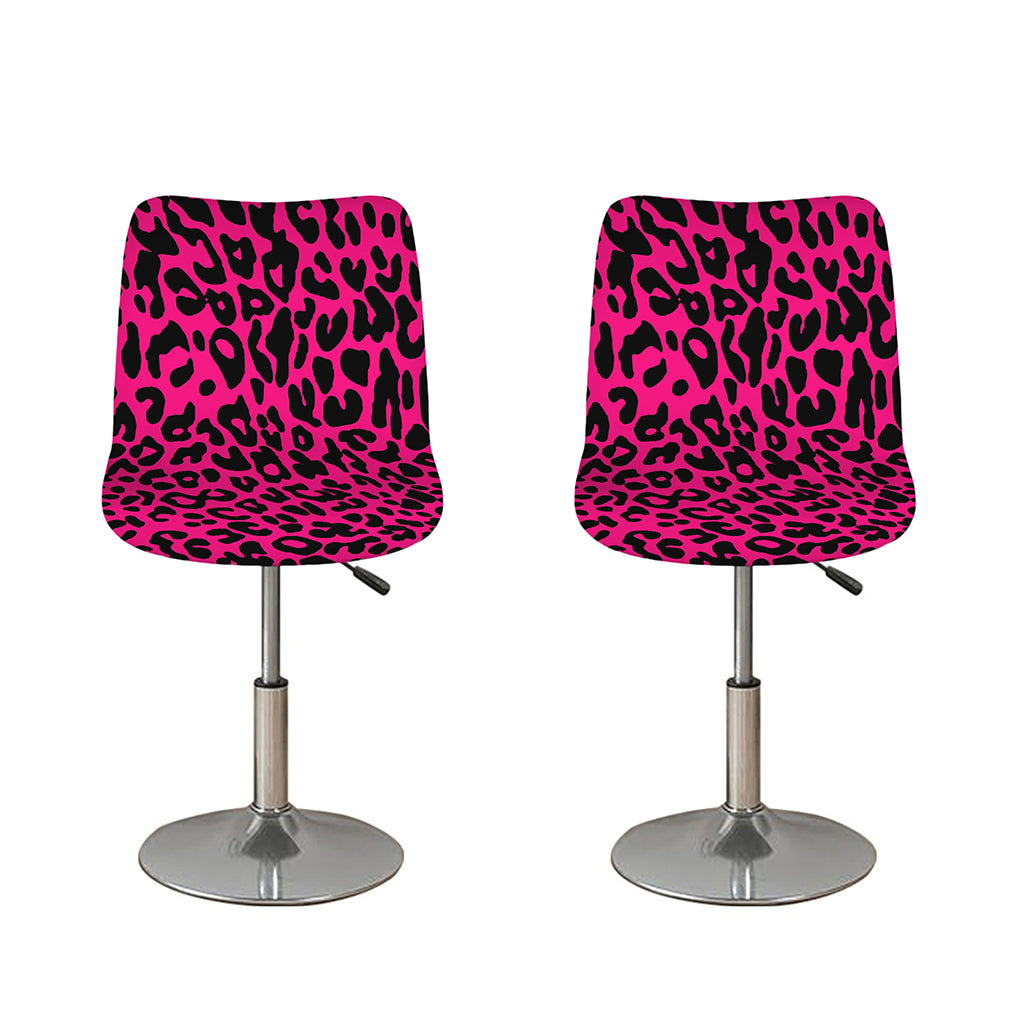 Hot Pink Leopard Print Bar Stool Covers